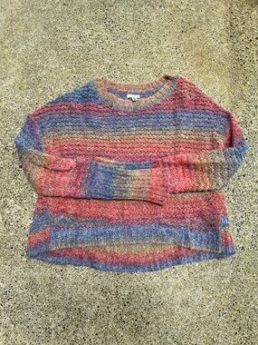 Ecote cropped pullover sweater in gradient sunset